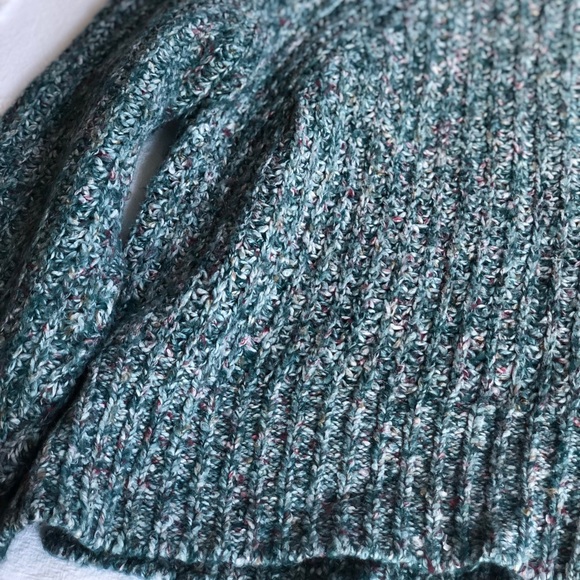 Urban Outfitters Silence + Noise Easton Mock Neck Teal chunky knit Sweater XS - Picture 3 of 10
